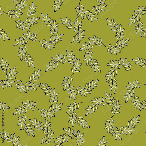 Seamless floral pattern, liberty ditsy print of mini plants in delicate pastel colors. Cute botanical design of tiny hand-drawn flowers and small leaves. Simple romantic pattern. Vector illustration.