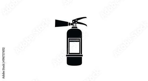Black fire extinguisher icon simple design on transparent background silhouette