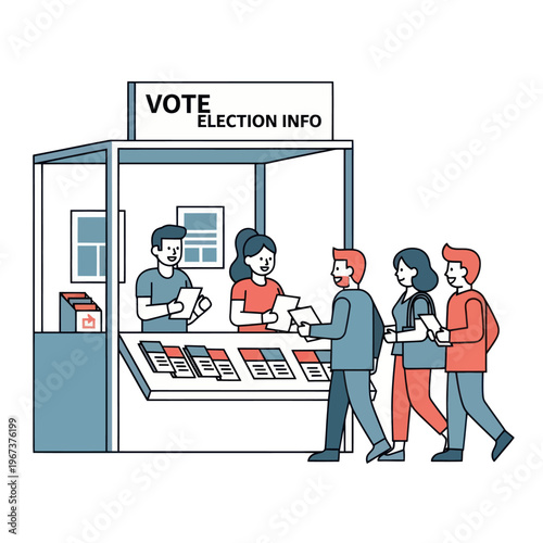 People Voting Election Information Booth.