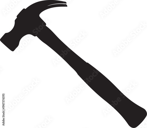 Black hammer silhouette tool claw hammer