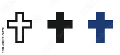 Christian Cross Logo Set – Modern Religious Symbol Vector Collection