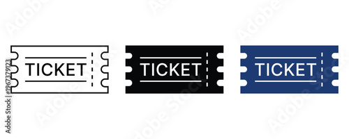 Ticket Icon Set – Modern Vector Collection of Event and Admission Symbols