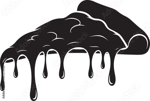 Black paint dripping from a rolled up dripping paint