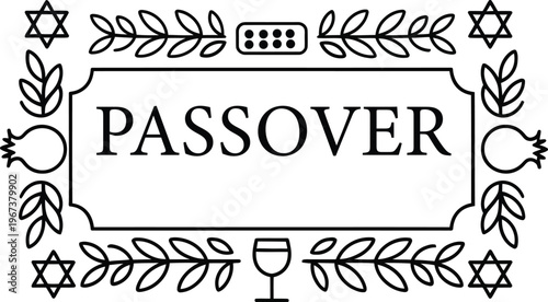 Passover jewish holiday symbol illustration design elements