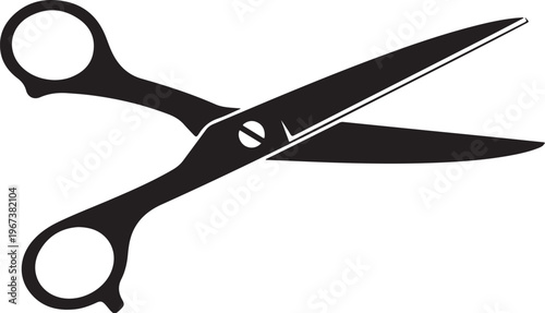 Black scissors on white background