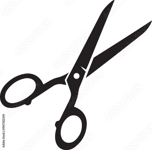 Black scissors on white background isolated