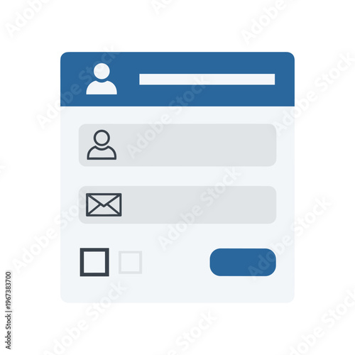 user profile interface elements set with login and settings icons flat design vector illustration