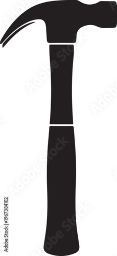 Black silhouette claw hammer tool