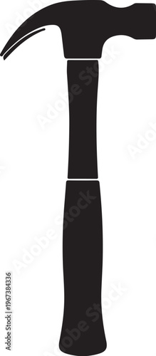 Black silhouette claw hammer tool