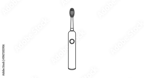 Simple line drawing of a sleek modern electric toothbrush on white