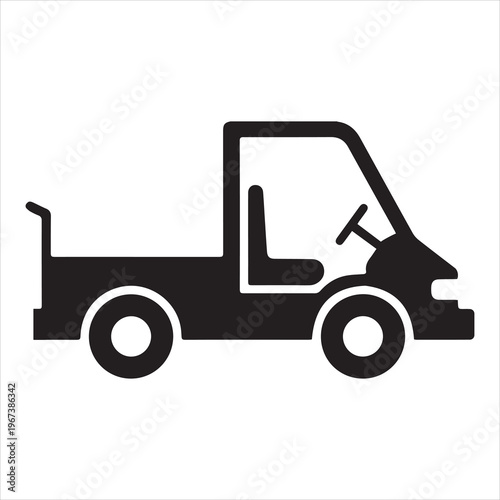 Utility maintenance golf cart icon vector graphic silhouette symbol