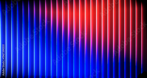 Red and Blue Neon Vertical Lines Abstract Background with Color Gradient
