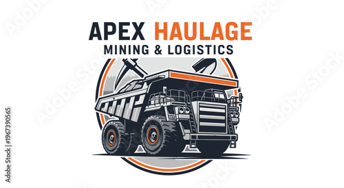 Heavy Duty Mining Truck Illustration for Industrial Logistics