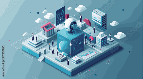 A calming blue gradient background with a smooth transition of light to dark shades, evoking a sense of serenity and tranquility.