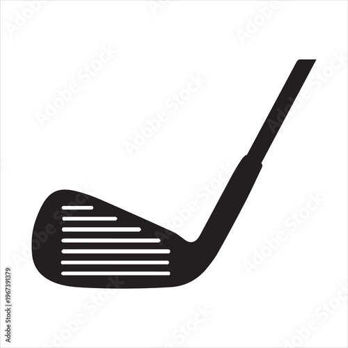 Golf Club Head Silhouette Flat Vector Golf Equipment Icon