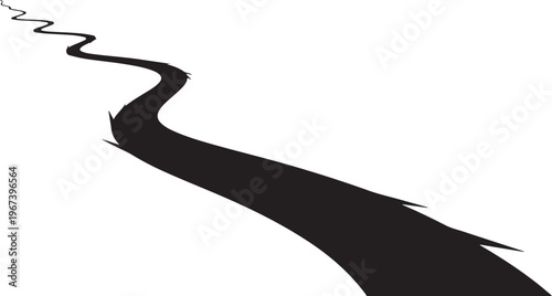 Black ink stain with wavy edge