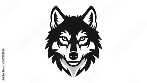 Black and white wolf head silhouette