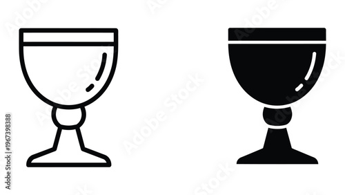 Comparison of empty and filled goblets with contrasting styles and shading techniques
