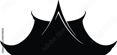 Silhouette Thai traditional temple roof architectural structure ornate design vector