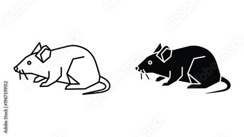Contrast between a light-colored and a dark-colored rodent illustration