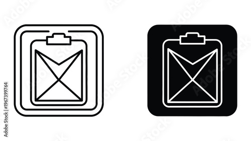 Contrasting clipboards with different background styles indicating prohibition or restriction