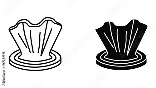 Contrasting styles of vintage badge designs on circular bases