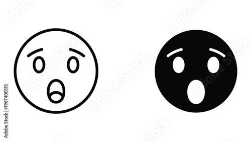 Contrasting expressions of surprise between simple and bold face designs