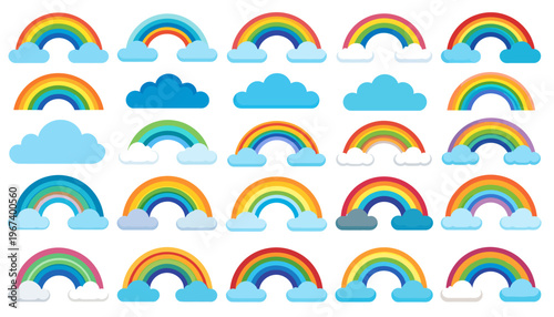 Rainbow and Cloud Illustrations Collection.