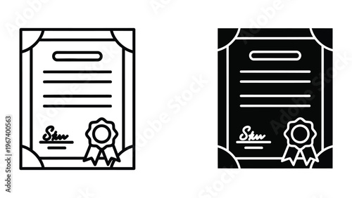 Contrasting design of diplomas with white and black backgrounds