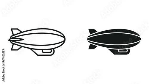 Comparison of a traditional and a modernized airship design illustration
