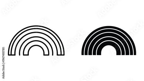 Comparison of two distinct rainbow arches with varying thickness and color intensity