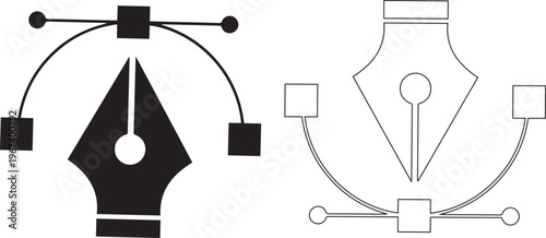 Fountain pen nib glyph icon ,pen