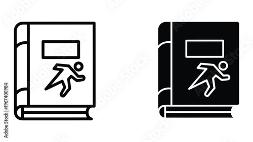 Contrasting book covers with running figures symbolizing escape or freedom