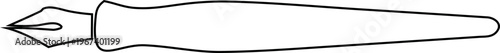 Modern pen line art vector illustration, clean outline style writing tool ideal for logos, school designs, productivity apps, and digital assets.