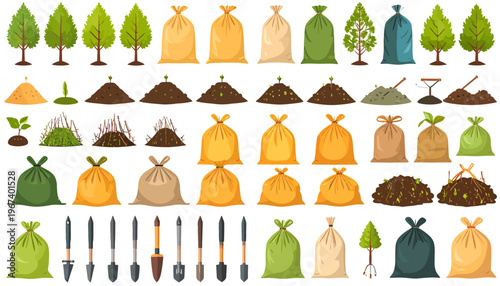 Gardening Tools and Supplies Collection.