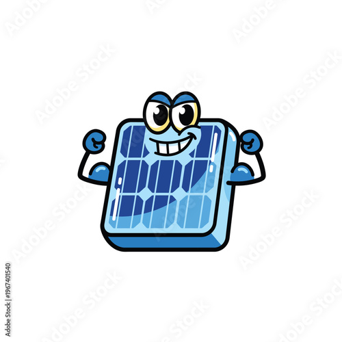 Solar Panel Mascot Vector Graphic