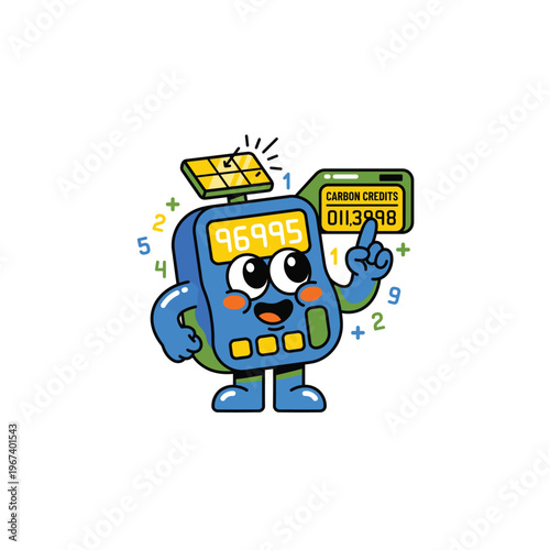 Solar Calculator Mascot Vector Graphic