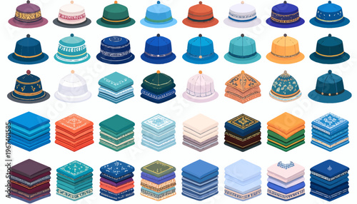 Colorful 3D Box Piles and Stacks.