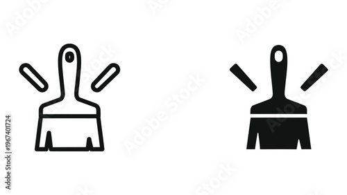 Comparison of a traditional paintbrush and a modern roller brush for painting tasks