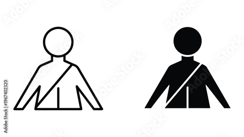 Contrasting silhouettes of a person in a formal and casual posture