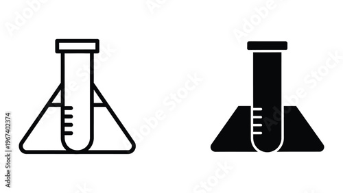 Comparison of empty and filled laboratory separatory funnels with liquid levels