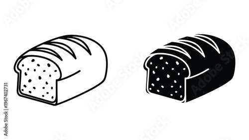 Comparison of a whole loaf of bread and a sliced loaf of bread
