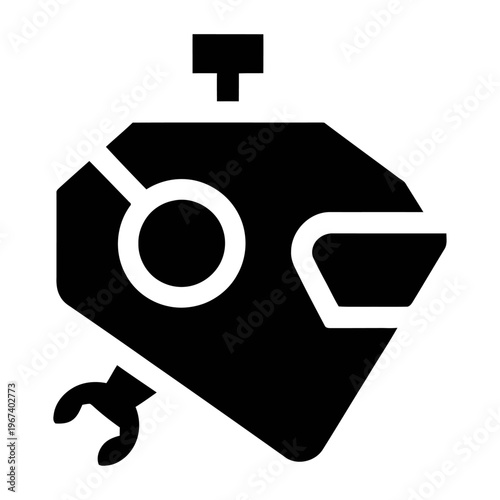 Vector of a robotic arm with a mechanical claw and components