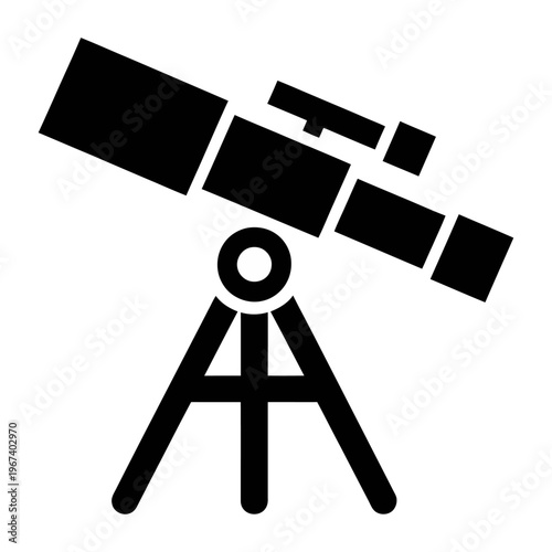 Simple vector of a telescope mounted on a tripod for astronomical observation