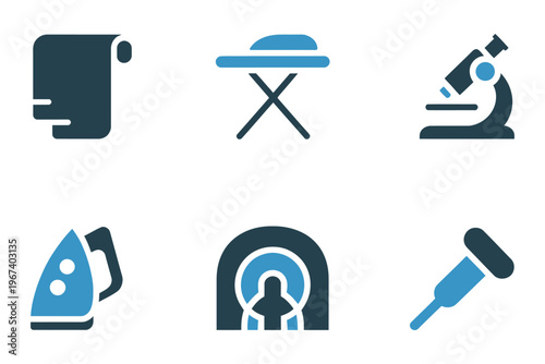Vector of various modern laboratory tools and equipment used for scientific research and experiments