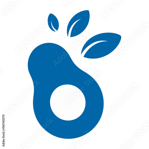 Vector of a stylized apple with leaves that serves as a modern logo design