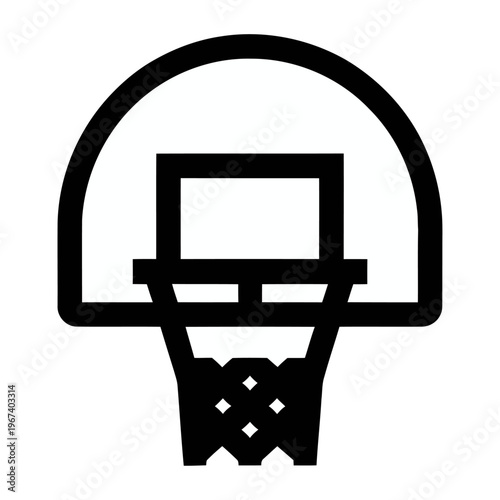 Vector graphic illustration of a basketball hoop with a net