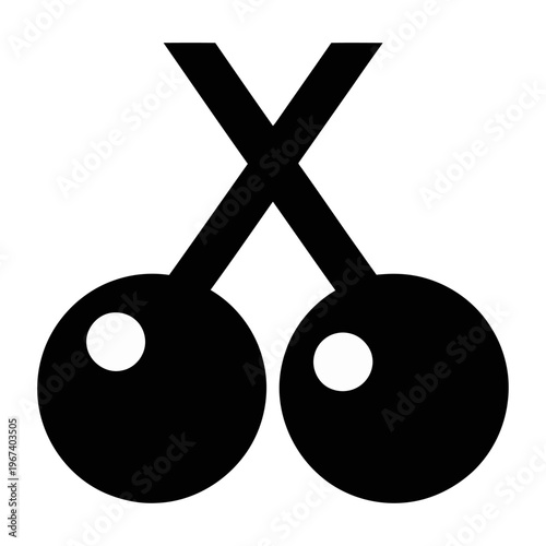 Vector icon displaying a pair of scissors with rounded handles and sharp blades crossing each other