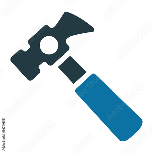 Vector of a hammer with a focus on simple geometric design elements