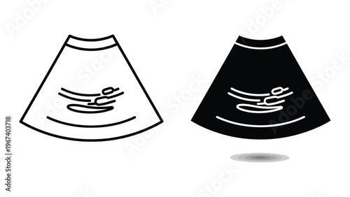 Comparison of ultrasound images showing a fetus in different contrast modes